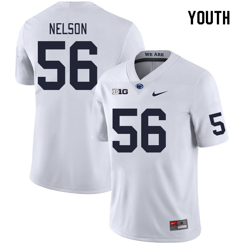 Youth #56 JB Nelson Penn State Nittany Lions College Football Jerseys Stitched Sale-White - Click Image to Close